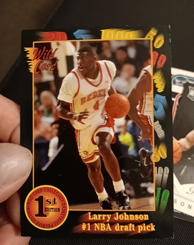 1991 Wild Card #1 Larry Johnson — front