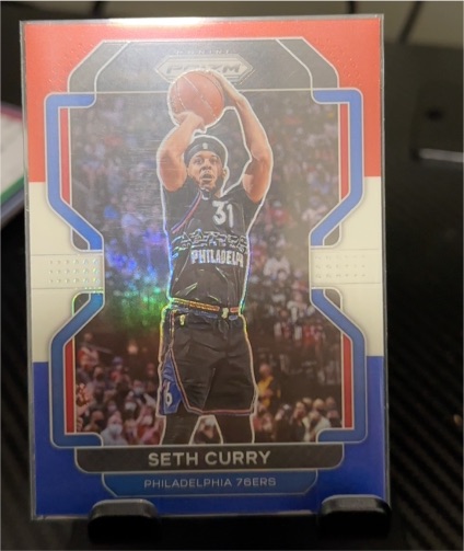 2021-22 Panini Prizm Red White & Blue #198 Seth Curry — front
