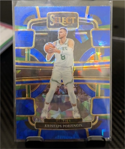 2023-24 Panini Select #62 Kristaps Porzingis Concourse Blue Prizm — front