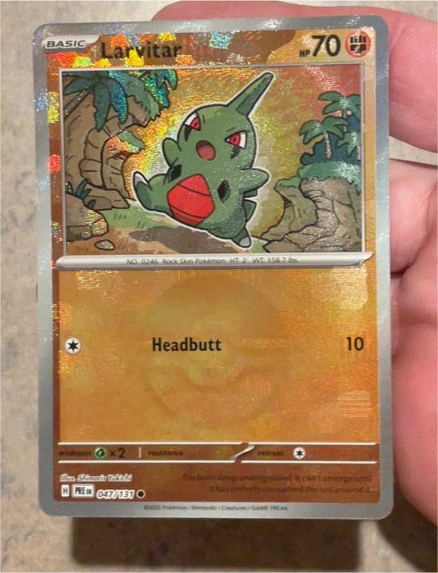 2025 Pokémon SV Prismatic Evolutions #047 Larvitar — front