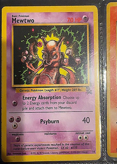 1999 Pokemon Black Star Promo #14 Mewtwo — front