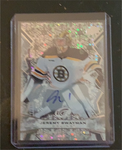 2022-23 UD Ice Snowflakes Auto #21 Jeremy Swayman — front