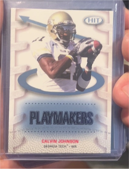 2007 SAGE HIT Playmakers Blue #P61 Calvin Johnson — front