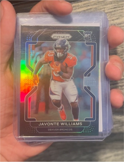 2021 Panini Chronicles Prizm Black #PB-23 Javonte Williams Rookie Card Denver Broncos — front