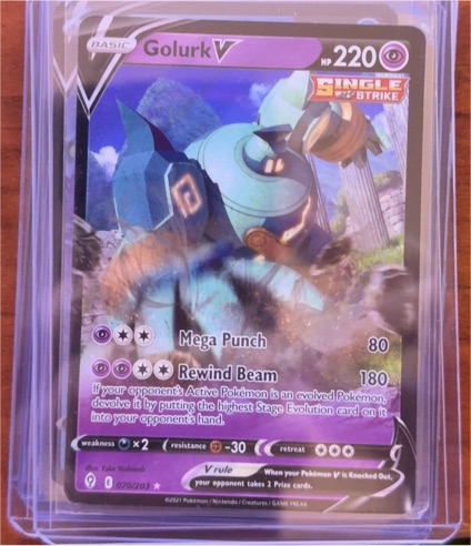 2021 Pokémon SWSH07: Evolving Skies #070 Golurk V — front