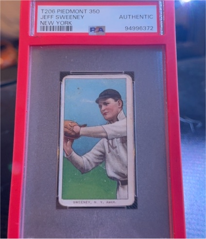 1909 T206 Piedmont #350 Jeff Sweeney — front