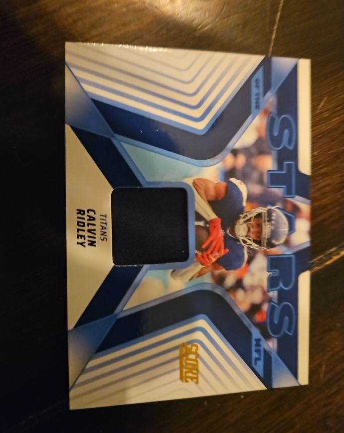 2025 Panini Score #SNJ-CRD Calvin Ridley Stars of the NFL Patch Titans — front