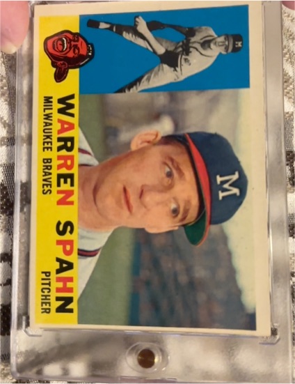 1960 Topps #445 Warren Spahn — front