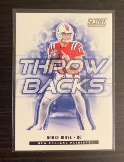 2025 Panini Score #3 Drake Maye Throwbacks New England Patriots — front