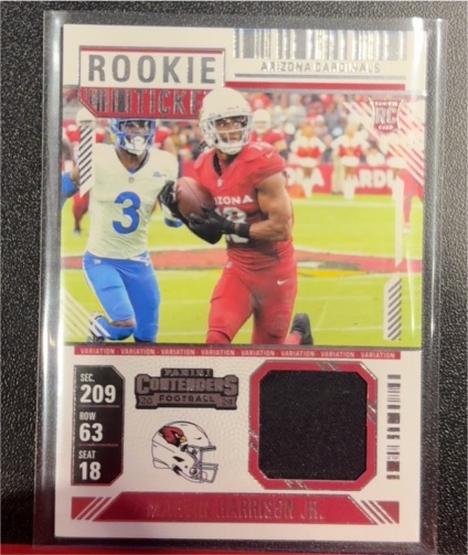 2024 Panini Contenders Rookie Ticket Patch #RTS-MHJ Marvin Harrison Jr. — front