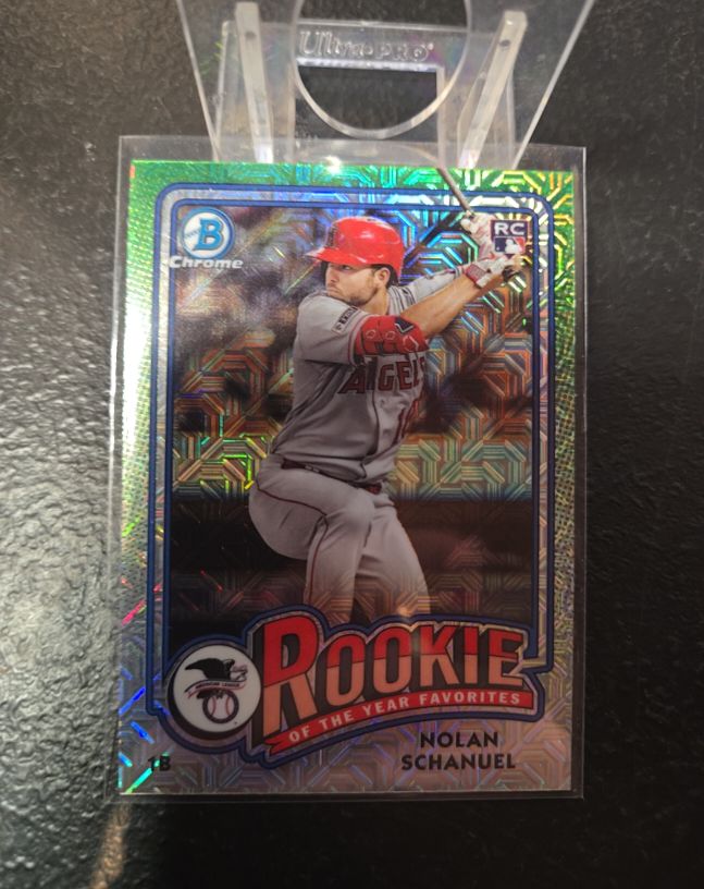2024 Bowman Chrome #ROY-9 Nolan Schanuel Rookie of the Year Favorites Mojo Refractor — front