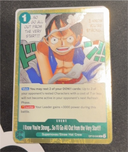 One Piece TCG OP13-040 I Know You're Strong... So I'll Go All Out from the Very Start!!! — front