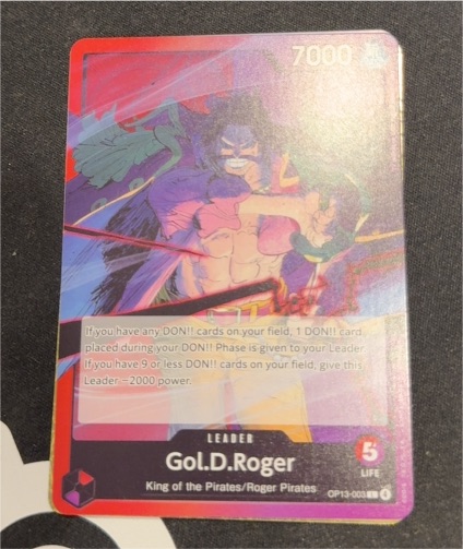 One Piece Card Game OP13-003 Gol.D.Roger Leader Carrying On His Will — front