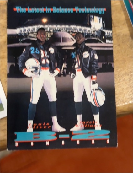 1990 Miami Dolphins B-2 Bombers Poster Lamar Oliver & Williams — front