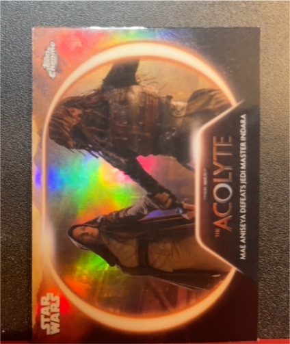 2025 Topps Chrome Star Wars #AC-1 Mae Aniseya Defeats Jedi Master Indara Acolyte — front