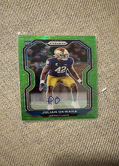 2020 Panini Prizm Rookie Green Prizm #RC Julian Okwara — front