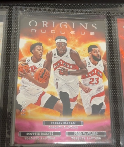 2022-23 Panini Origins Nucleus #4 Pascal Siakam Scottie Barnes Fred VanVleet — front