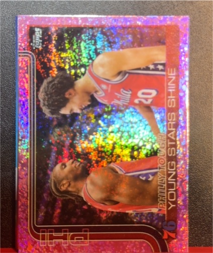 2025-26 Topps #275 Philly Tough Young Stars Shine Tyrese Maxey Jared McCain — front