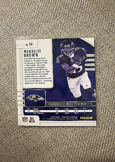 2020 Panini Absolute #84 Marquise Brown — back