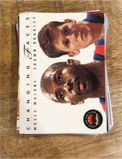1993-94 Skybox Premium #311 Moses Malone & Shawn Bradley — front