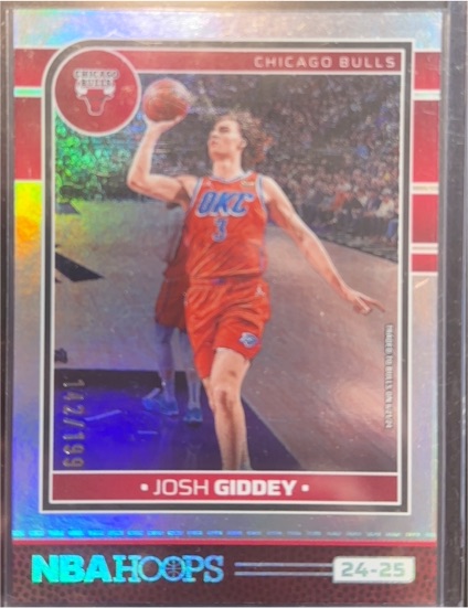 2024-25 Panini NBA Hoops #217 Josh Giddey Premium Prizm Silver — front