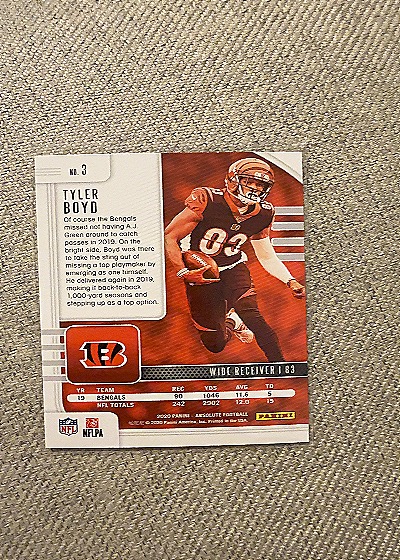 2020 Panini Absolute #3 Tyler Boyd — back