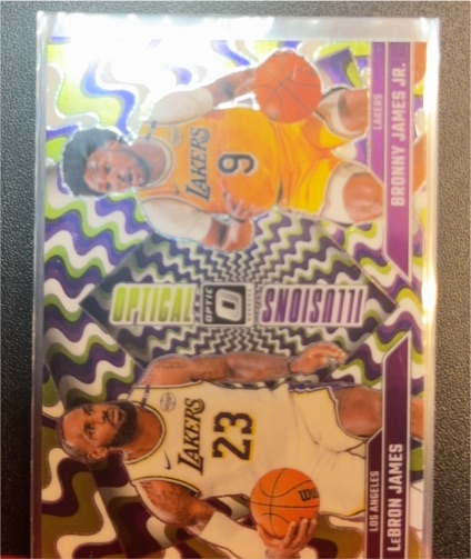 2024-25 Panini Donruss Optic #2 LeBron James/Bronny James Jr. Optical Illusions — front