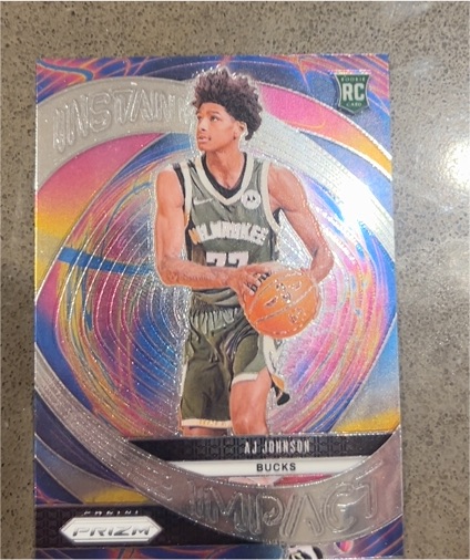 2024-25 Panini Prizm #11 AJ Johnson Instant Impact Silver Rookie — front