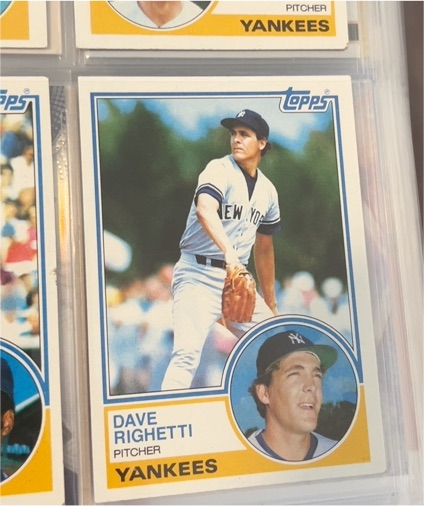 1983 Topps #83 Dave Righetti — front