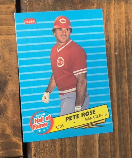 1986 Fleer #1 Pete Rose Future Hall of Famer — front