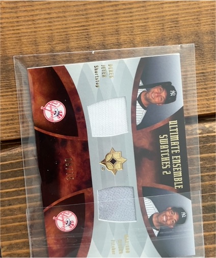 2007 Upper Deck Ultimate Collection Ultimate Ensemble Dual Swatches Derek Jeter Mariano Rivera #/75 — front
