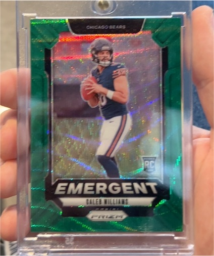 2024 Panini Prizm #1 Caleb Williams Emergent Green Prizm Rookie Card — front