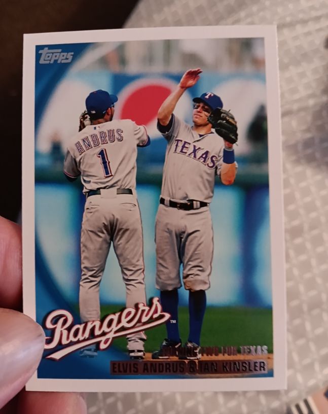 2010 Topps #204 Turning Two for Texas Elvis Andrus & Ian Kinsler — front