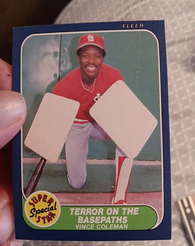 1986 Fleer #637 Terror on the Basepaths Vince Coleman — front
