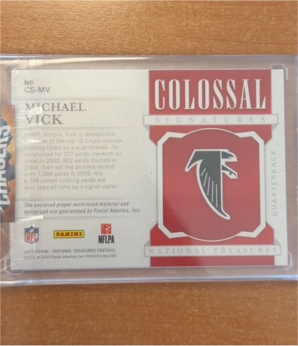 2015 Panini National Treasures Colossal Signatures #CS-MV Michael Vick — front