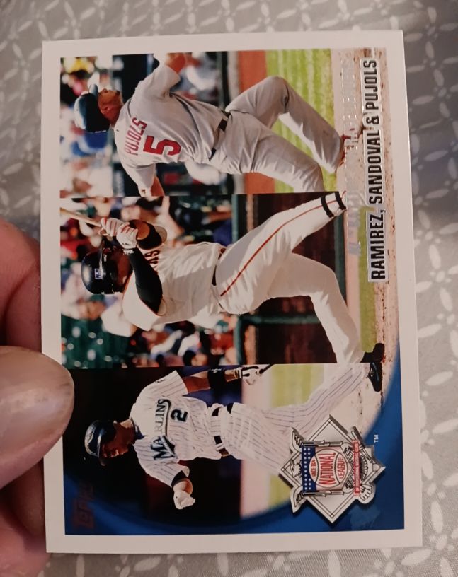 2010 Topps #4 Ramirez, Sandoval, Pujols League Leaders — front