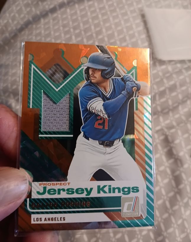 2025 Panini Donruss Prospect Jersey Kings Orange Ice #PJK-DR Dalton Rushing — front