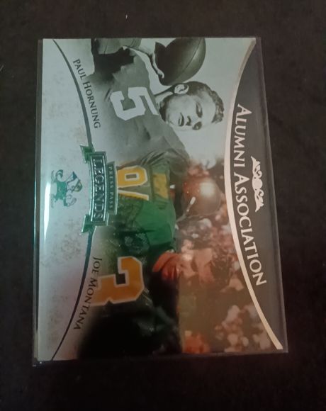 2007 Press Pass Legends Alumni Association Paul Hornung Joe Montana — front