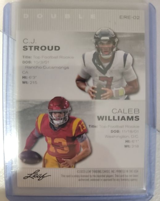 2025 Leaf Double Exclusive #ERE-02 C.J. Stroud / Caleb Williams — front