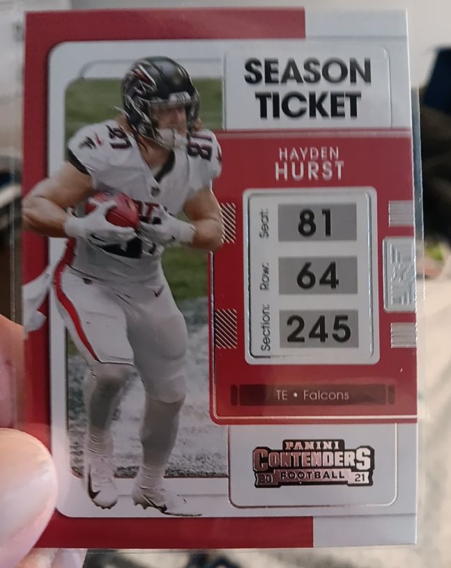 2021 Panini Contenders Football Season Ticket #81 Hayden Hurst — front