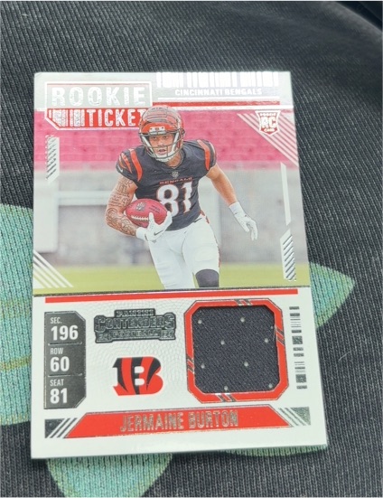 2024 Panini Contenders #RTS-JBN Jermaine Burton Rookie Ticket — front