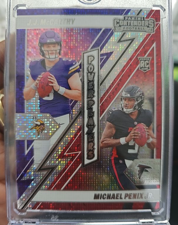 2024 Panini Contenders #21 J.J. McCarthy & Michael Penix Jr. — front