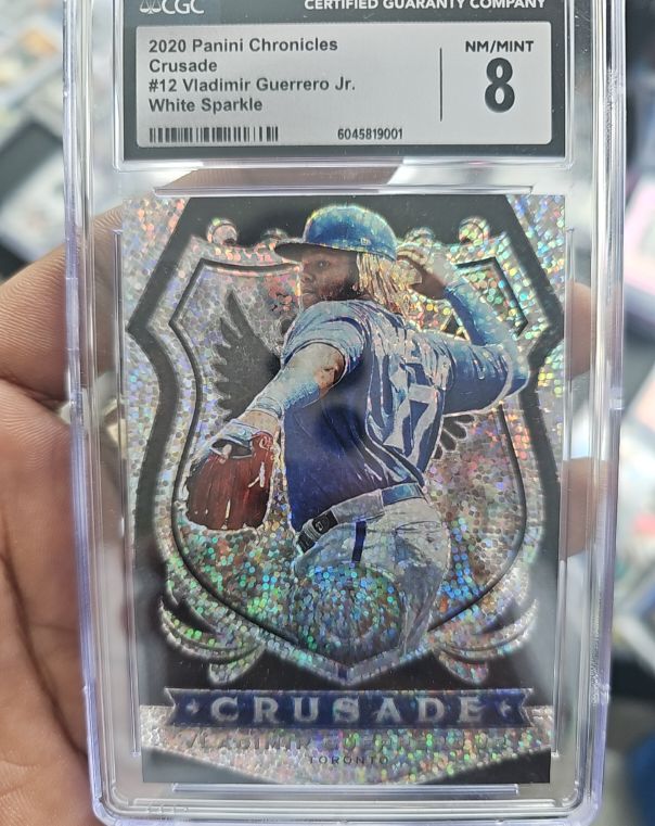 2020 Panini Chronicles Crusade #12 Vladimir Guerrero Jr. White Sparkle — front