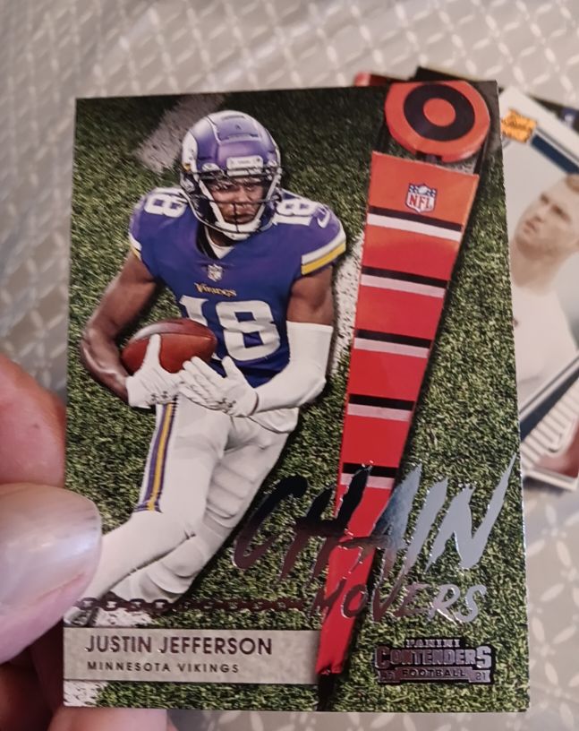 2021 Panini Contenders #CM-JJE Justin Jefferson Chain Movers — front