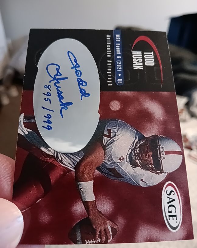 2000 SAGE Autographs Red #A21 Todd Husak — front