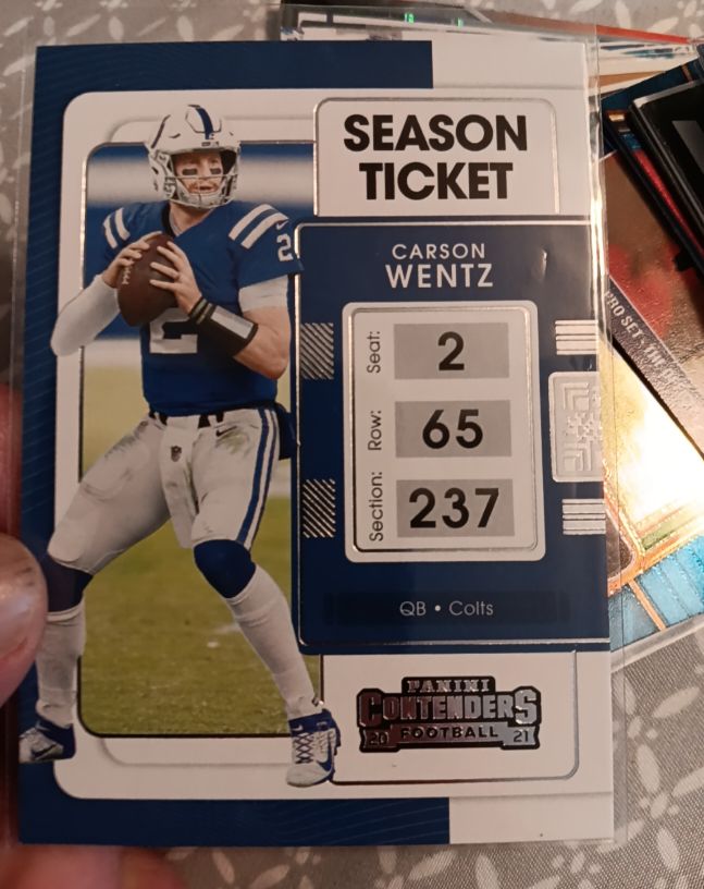 2021 Panini Contenders Season Ticket #41 Carson Wentz — front