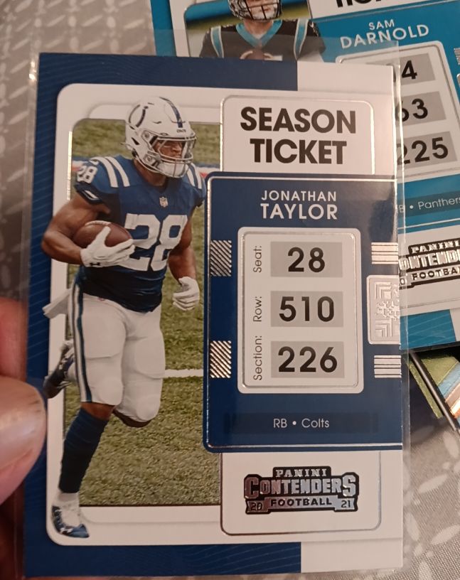 2021 Panini Contenders Football #43 Jonathan Taylor Season Ticket — front