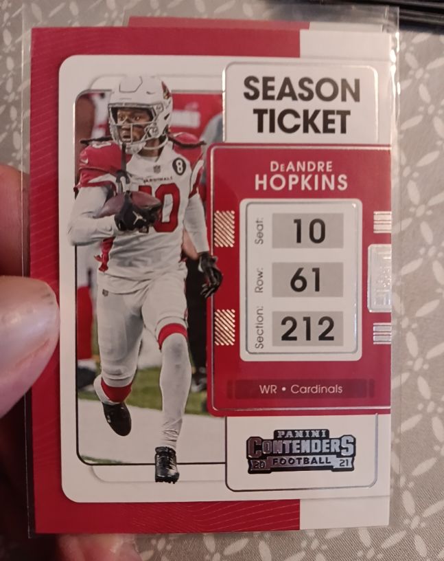 2021 Panini Contenders #2 DeAndre Hopkins — front