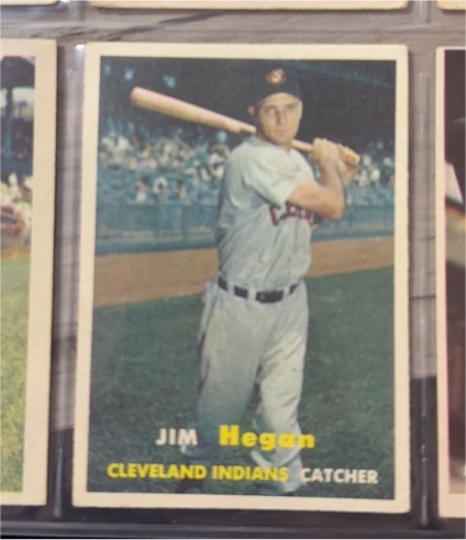 1957 Topps #136 Jim Hegan — front