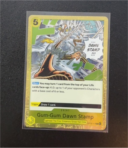 One Piece Card Game OP13-117 Gum-Gum Dawn Stamp — front
